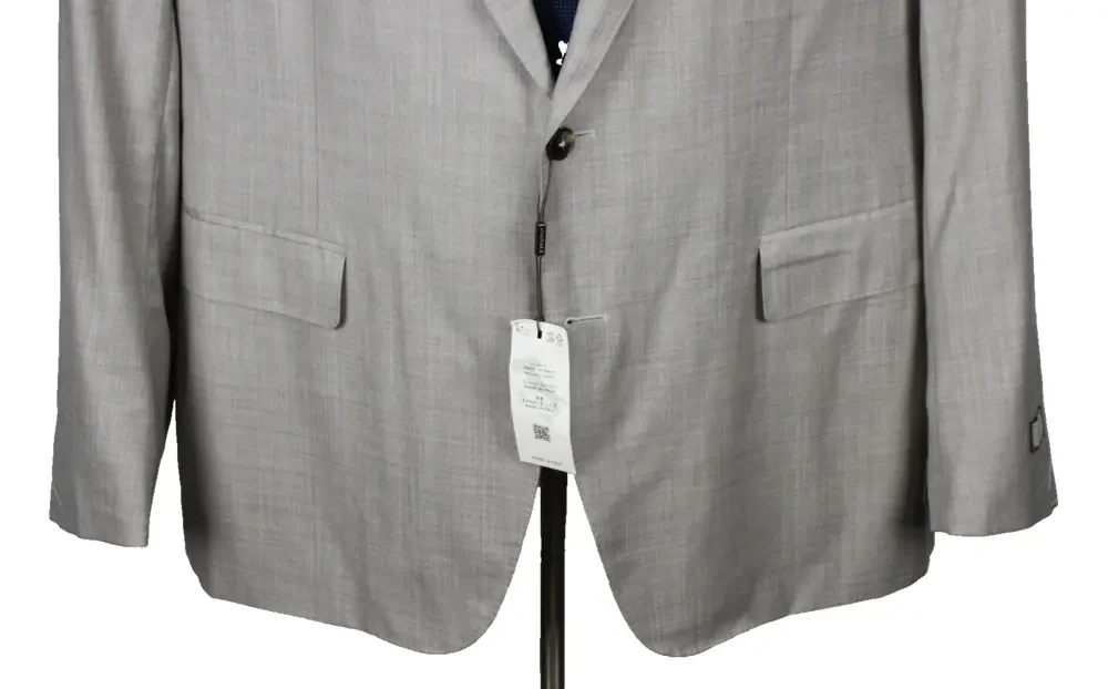 Canali Suit Jacket 52 (62 EU) Beige Woven Super 150s Wool Two Button Coat Italy